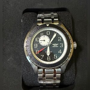 [NWT] Aeromat Beluga Automatic Pilot Watch - 44mm Black Dial - Full Kit